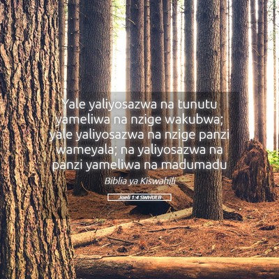 Picture 05 - Joeli 1:4 SWHULB - Yale yaliyosazwa na tunutu yameliwa na nzige - Bible Verse Picture