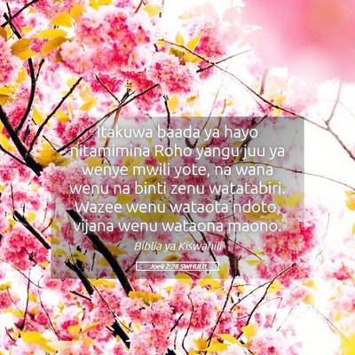 Picture 05 - Joeli 2:28 SWHULB - Itakuwa baada ya hayo nitamimina Roho yangu juu - Bible Verse Picture