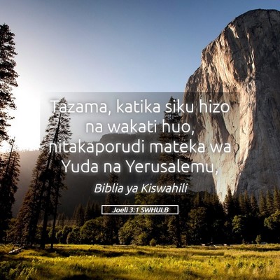 Picture 05 - Joeli 3:1 SWHULB - Tazama, katika siku hizo na wakati huo, - Bible Verse Picture