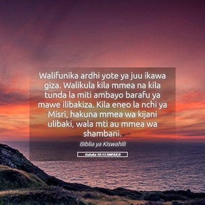Picture 05 - Kutoka 10:15 SWHULB - Walifunika ardhi yote ya juu ikawa giza. Walikula - Bible Verse Picture