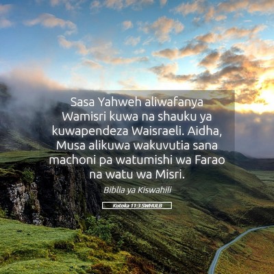 Picture 05 - Kutoka 11:3 SWHULB - Sasa Yahweh aliwafanya Wamisri kuwa na shauku ya - Bible Verse Picture