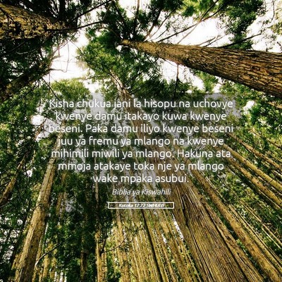 Picture 05 - Kutoka 12:22 SWHULB - Kisha chukua jani la hisopu na uchovye kwenye - Bible Verse Picture