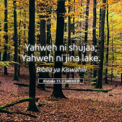 Picture 05 - Kutoka 15:3 SWHULB - Yahweh ni shujaa; Yahweh ni jina - Bible Verse Picture