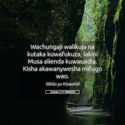 Picture 05 - Kutoka 2:17 SWHULB - Wachungaji walikuja na kutaka kuwafukuza, lakini - Bible Verse Picture