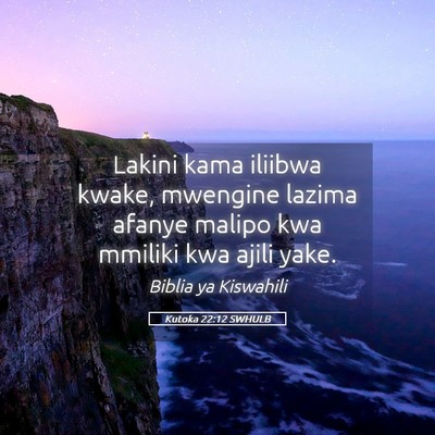 Picture 05 - Kutoka 22:12 SWHULB - Lakini kama iliibwa kwake, mwengine lazima afanye - Bible Verse Picture