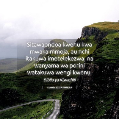 Picture 05 - Kutoka 23:29 SWHULB - Sitawaondoa kwenu kwa mwaka mmoja, au nchi - Bible Verse Picture