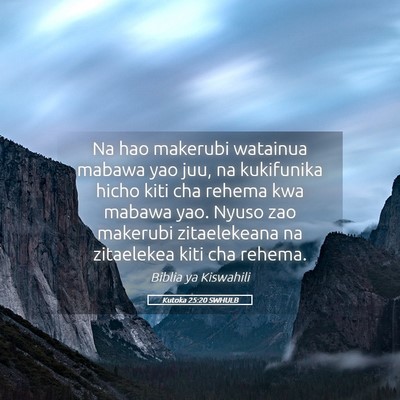Picture 05 - Kutoka 25:20 SWHULB - Na hao makerubi watainua mabawa yao juu, na - Bible Verse Picture