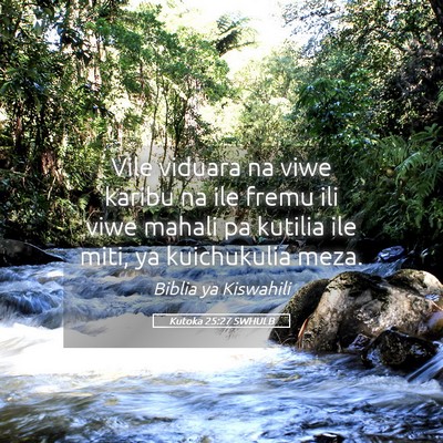 Picture 05 - Kutoka 25:27 SWHULB - Vile viduara na viwe karibu na ile fremu ili viwe - Bible Verse Picture