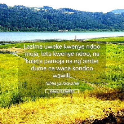 Picture 05 - Kutoka 29:3 SWHULB - Lazima uweke kwenye ndoo moja, leta kwenye ndoo, - Bible Verse Picture