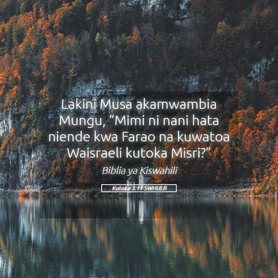 Picture 05 - Kutoka 3:11 SWHULB - Lakini Musa akamwambia Mungu, “Mimi ni nani - Bible Verse Picture