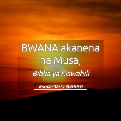 Picture 05 - Kutoka 30:11 SWHULB - BWANA akanena na - Bible Verse Picture