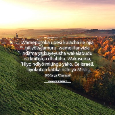 Picture 05 - Kutoka 32:8 SWHULB - Wamepotoka upesi kuiacha ile njia niliyowaamuru, - Bible Verse Picture