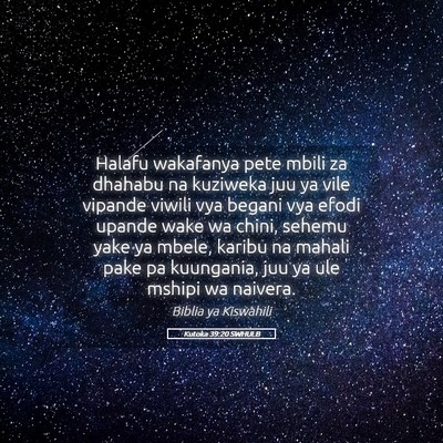 Picture 05 - Kutoka 39:20 SWHULB - Halafu wakafanya pete mbili za dhahabu na - Bible Verse Picture