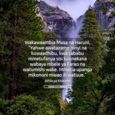 Picture 05 - Kutoka 5:21 SWHULB - Wakawaambia Musa na Haruni, “Yahwe awatazame - Bible Verse Picture