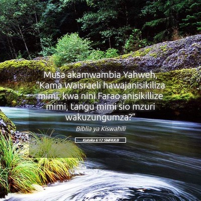 Picture 05 - Kutoka 6:12 SWHULB - Musa akamwambia Yahweh, “Kama Waisraeli - Bible Verse Picture