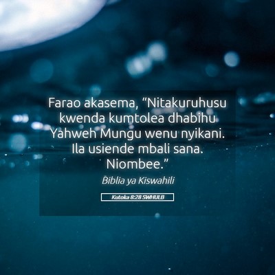 Picture 05 - Kutoka 8:28 SWHULB - Farao akasema, “Nitakuruhusu kwenda kumtolea - Bible Verse Picture