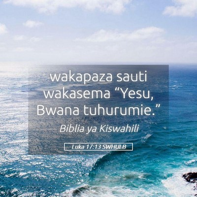 Picture 05 - Luka 17:13 SWHULB - wakapaza sauti wakasema “Yesu, Bwana - Bible Verse Picture