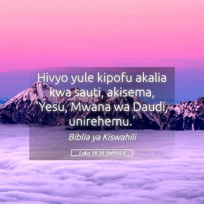 Picture 05 - Luka 18:38 SWHULB - Hivyo yule kipofu akalia kwa sauti, akisema, - Bible Verse Picture