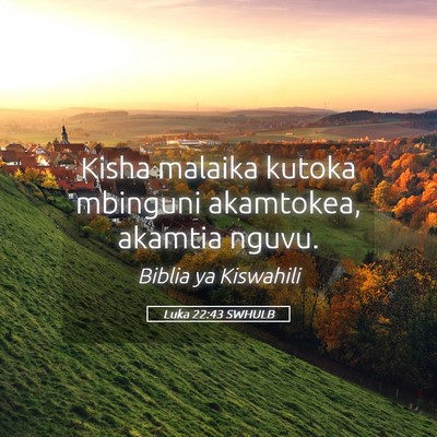 Picture 05 - Luka 22:43 SWHULB - Kisha malaika kutoka mbinguni akamtokea, akamtia - Bible Verse Picture