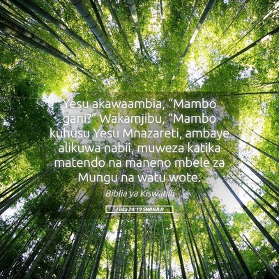 Picture 05 - Luka 24:19 SWHULB - Yesu akawaambia, “Mambo gani?” Wakamjibu, - Bible Verse Picture