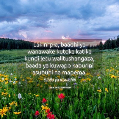 Picture 05 - Luka 24:22 SWHULB - Lakini pia, baadhi ya wanawake kutoka katika - Bible Verse Picture