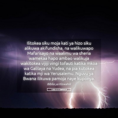 Picture 05 - Luka 5:17 SWHULB - Ilitokea siku moja kati ya hizo siku alikuwa - Bible Verse Picture