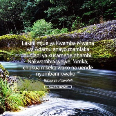 Picture 05 - Luka 5:24 SWHULB - Lakini mjue ya kwamba Mwana wa Adamu anayo - Bible Verse Picture