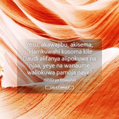Picture 05 - Luka 6:3 SWHULB - Yesu, akawajibu, akisema, “Hamkuwahi kusoma - Bible Verse Picture