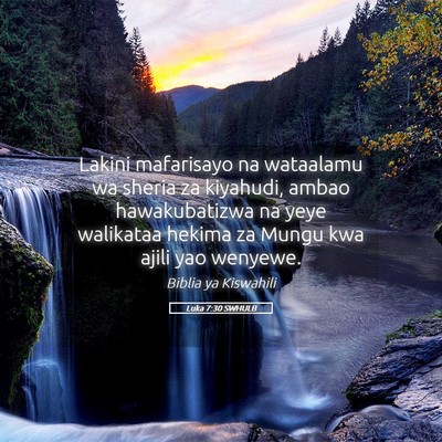 Picture 05 - Luka 7:30 SWHULB - Lakini mafarisayo na wataalamu wa sheria za - Bible Verse Picture
