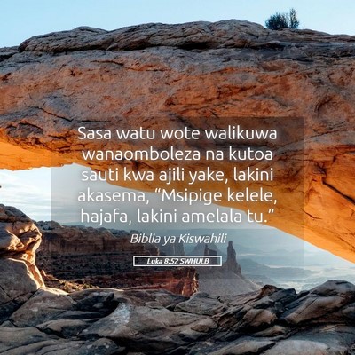 Picture 05 - Luka 8:52 SWHULB - Sasa watu wote walikuwa wanaomboleza na kutoa - Bible Verse Picture