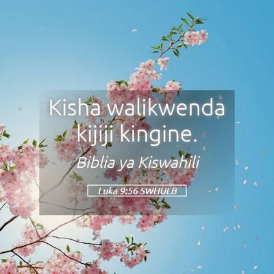 Picture 05 - Luka 9:56 SWHULB - Kisha walikwenda kijiji - Bible Verse Picture