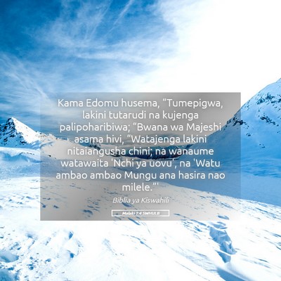Picture 05 - Malaki 1:4 SWHULB - Kama Edomu husema, “Tumepigwa, lakini tutarudi - Bible Verse Picture