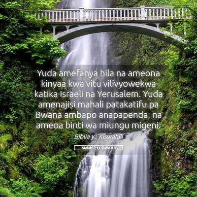 Picture 05 - Malaki 2:11 SWHULB - Yuda amefanya hila na ameona kinyaa kwa vitu - Bible Verse Picture