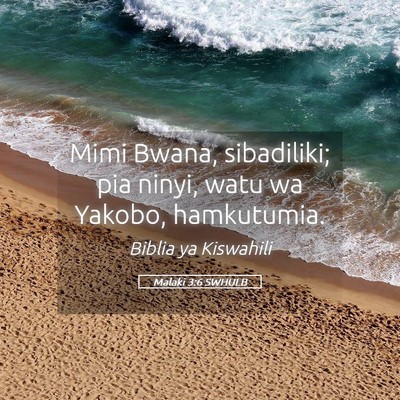 Picture 05 - Malaki 3:6 SWHULB - Mimi Bwana, sibadiliki; pia ninyi, watu wa - Bible Verse Picture