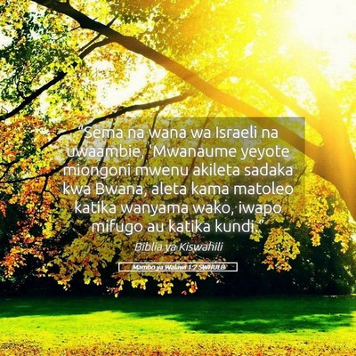 Picture 05 - Mambo ya Walawi 1:2 SWHULB - “Sema na wana wa Israeli na uwaambie, 'Mwanaume - Bible Verse Picture