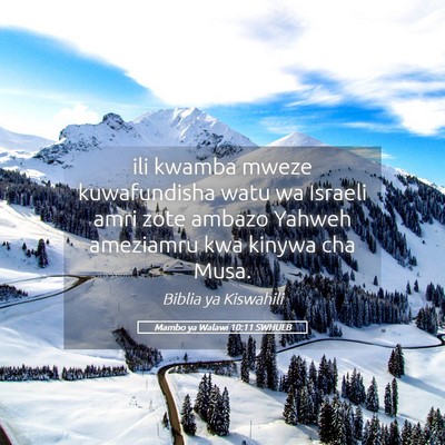 Picture 05 - Mambo ya Walawi 10:11 SWHULB - ili kwamba mweze kuwafundisha watu wa Israeli - Bible Verse Picture