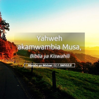 Picture 05 - Mambo ya Walawi 12:1 SWHULB - Yahweh akamwambia - Bible Verse Picture