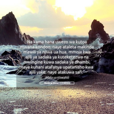 Picture 05 - Mambo ya Walawi 12:8 SWHULB - Na kama hana uwezo wa kutoa mwana-kondoo, naye - Bible Verse Picture