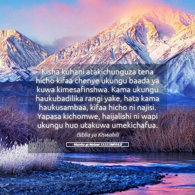 Picture 05 - Mambo ya Walawi 13:55 SWHULB - Kisha kuhani atakichunguza tena hicho kifaa - Bible Verse Picture