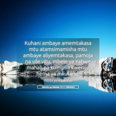 Picture 05 - Mambo ya Walawi 14:11 SWHULB - Kuhani ambaye amemtakasa mtu atamsimamisha mtu - Bible Verse Picture