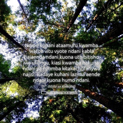 Picture 05 - Mambo ya Walawi 14:36 SWHULB - Ndipo kuhani ataamuru kwamba watoe vitu vyote - Bible Verse Picture