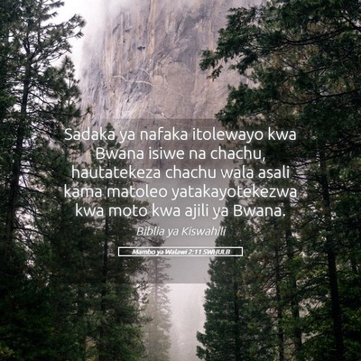 Picture 05 - Mambo ya Walawi 2:11 SWHULB - Sadaka ya nafaka itolewayo kwa Bwana isiwe na - Bible Verse Picture