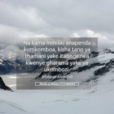 Picture 05 - Mambo ya Walawi 27:13 SWHULB - Na kama mmiliki anapenda kumkomboa, kisha tano ya - Bible Verse Picture