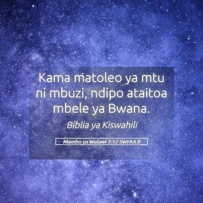 Picture 05 - Mambo ya Walawi 3:12 SWHULB - Kama matoleo ya mtu ni mbuzi, ndipo ataitoa mbele - Bible Verse Picture
