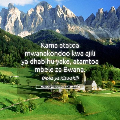 Picture 05 - Mambo ya Walawi 3:7 SWHULB - Kama atatoa mwanakondoo kwa ajili ya dhabihu - Bible Verse Picture