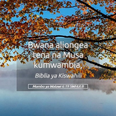 Picture 05 - Mambo ya Walawi 6:19 SWHULB - Bwana aliongea tena na Musa - Bible Verse Picture
