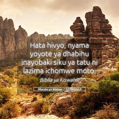 Picture 05 - Mambo ya Walawi 7:17 SWHULB - Hata hivyo, nyama yoyote ya dhabihu inayobaki - Bible Verse Picture