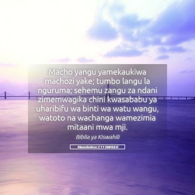 Picture 05 - Maombolezo 2:11 SWHULB - Macho yangu yamekaukiwa machozi yake; tumbo langu - Bible Verse Picture
