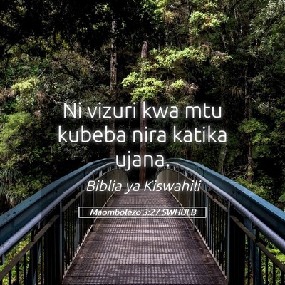 Picture 05 - Maombolezo 3:27 SWHULB - Ni vizuri kwa mtu kubeba nira katika - Bible Verse Picture