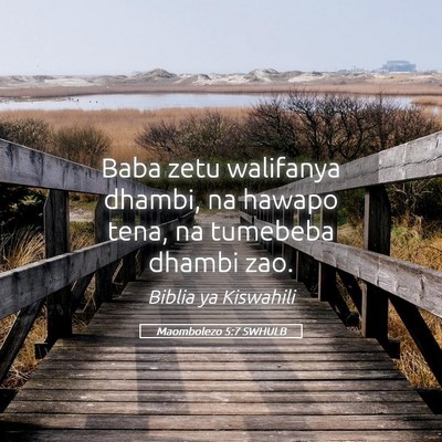 Picture 05 - Maombolezo 5:7 SWHULB - Baba zetu walifanya dhambi, na hawapo tena, na - Bible Verse Picture